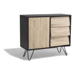 Buffet Stanislas Naturel Avec 1 Porte Et 3 Tiroirs