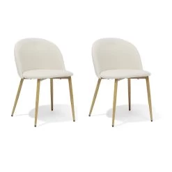 Chaise Gaëlle Blanc Crème L.58 X P.54 X H.75 Cm - Lot De 2 12 Chaise Gaëlle Blanc Crème L.58 X P.54 X H.75 Cm - Lot De 2 -Vous ne pouvez pas battre les meubles. 442023