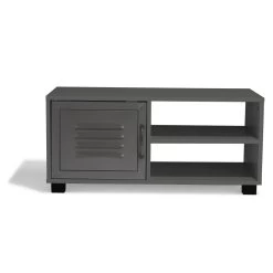 Table Basse Gris Anthracite Brooklyn 1 Porte Et 2 Niches