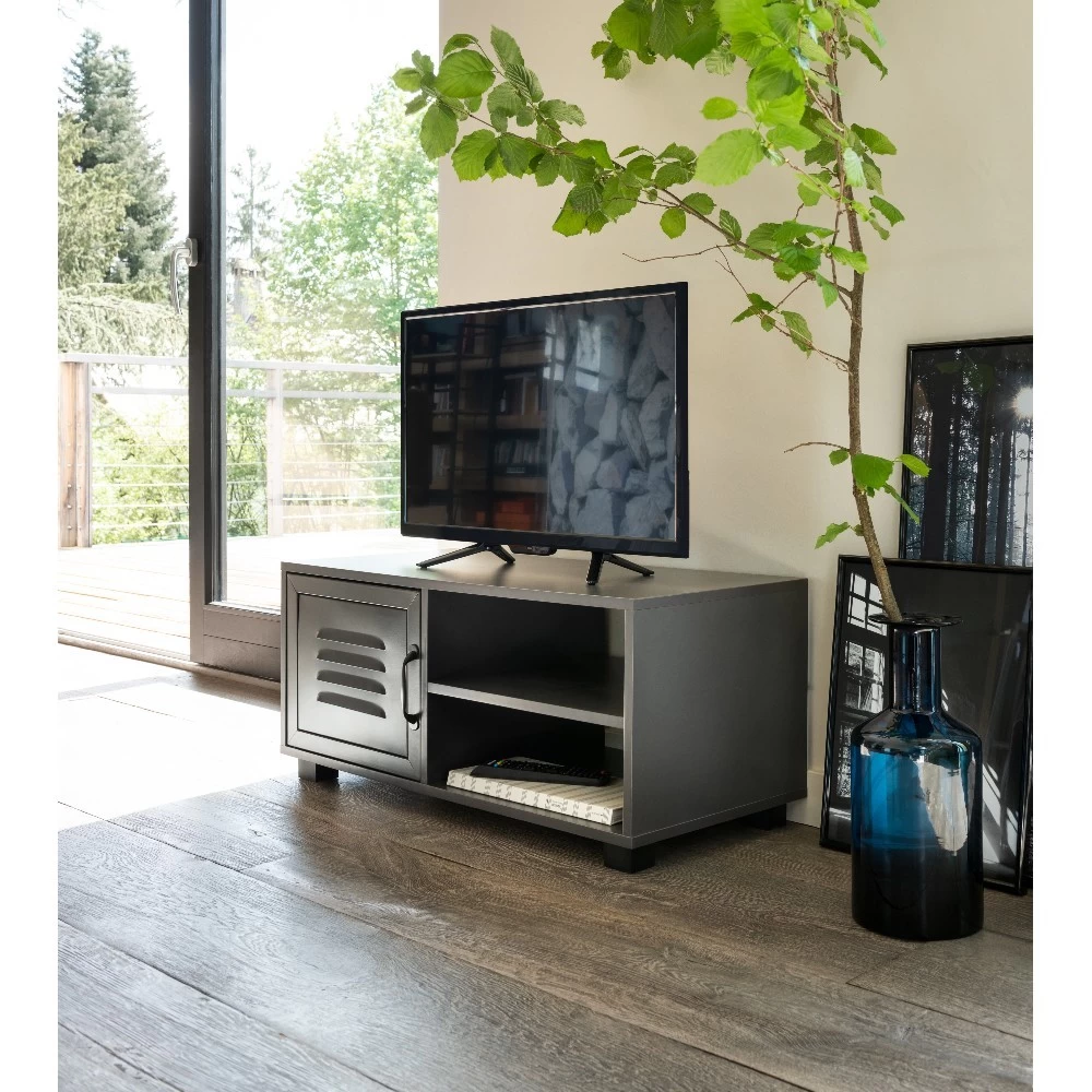 Table Basse Gris Anthracite Brooklyn 1 Porte Et 2 Niches 7 Table Basse Gris Anthracite Brooklyn 1 Porte Et 2 Niches – Image 7