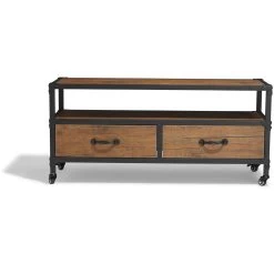 Meuble TV Chicago Acajou Et Noir 2 Tiroirs Et 1 étagère -Vous ne pouvez pas battre les meubles. 442058