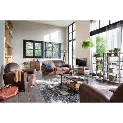 Meuble TV Chicago Acajou Et Noir 2 Tiroirs Et 1 étagère -Vous ne pouvez pas battre les meubles. 442058 morePictures 3