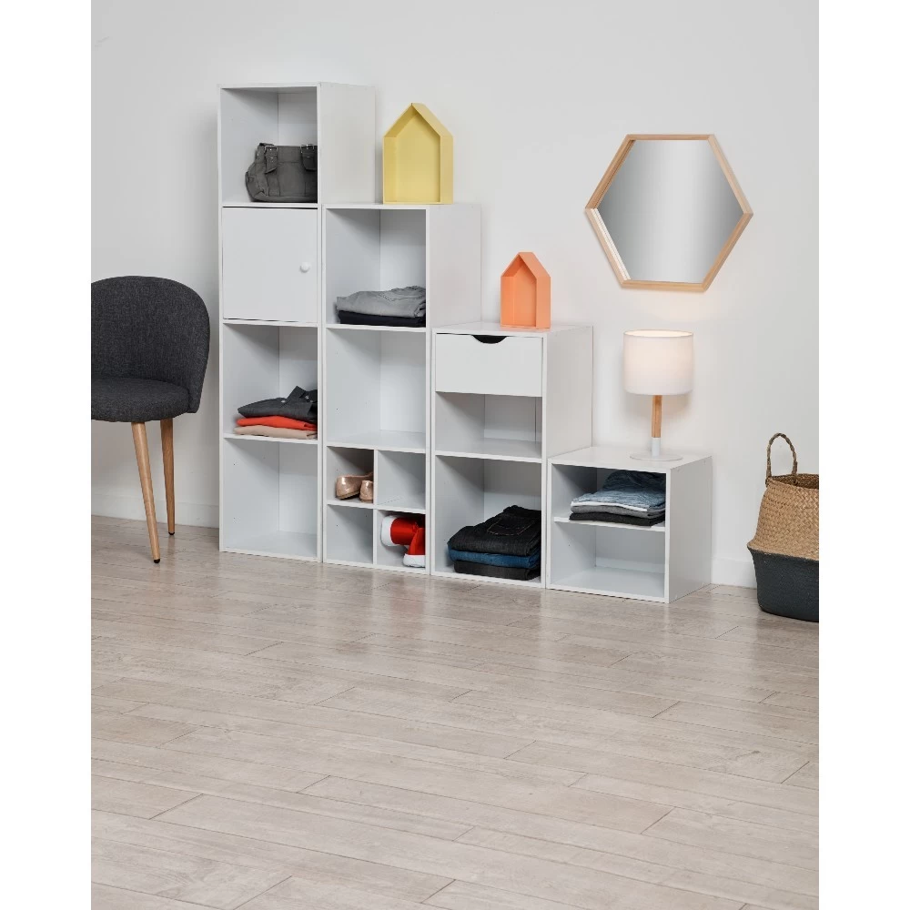 Structure Cubox 2 Cases 35x30x70cm Bois Blanc 3 Structure Cubox 2 Cases 35x30x70cm Bois Blanc – Image 3