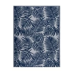 Tapis D'extérieur En Plastique Tressé - 120x160cm - Bleu - Réversible - 100% Polypropylène - 400gr / M2 - BISCARROSSE