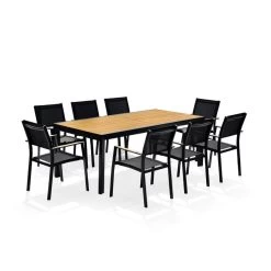 Table De Jardin Extensible Aluminium Noir 200/300cm + 10 Fauteuils Empilables Textilène - MARCEAU -Vous ne pouvez pas battre les meubles. 45dc4c2d3b02a32ae63caa8609fb77fd none 484378d14405f6e2f4695c04b1b561f7 484378d