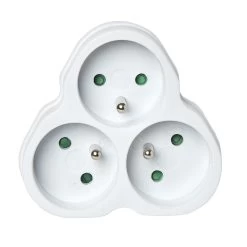 Multiprise Triangulaire Blanche 3 Prises