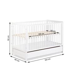 TIMI Lit Bébé Enfant à Barreaux En Bois Avec Sommier Réglable 120X60 + Tiroir Blanc 10 TIMI Lit Bébé Enfant à Barreaux En Bois Avec Sommier Réglable 120X60 + Tiroir Blanc -Vous ne pouvez pas battre les meubles. 487dd6453695ec17e721c6820388f9af none 6308cd92e02d4cbd607602ca57b5485b 6308cd9