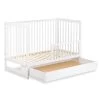 TIMI Lit Bébé Enfant à Barreaux En Bois Avec Sommier Réglable 120X60 + Tiroir Blanc