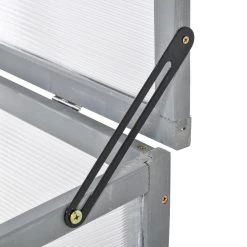 Mini Serre De Jardin Serre à Tomates Dim. 90L X 46l X 40H Cm Toit Ouvrable Panneaux De Polycarbonate Bois Sapin Pré-huilé Gris