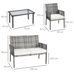 Ensemble Salon De Jardin Contemporain 4 Places 4 Pièces Coussins Déperlants Déhoussables Crème Résine Tressée Grise -Vous ne pouvez pas battre les meubles. 4b0e992667629f06768767c68beb8a26 none 5d47b7208df1fc96881166fb99e2cc61 5d47b72