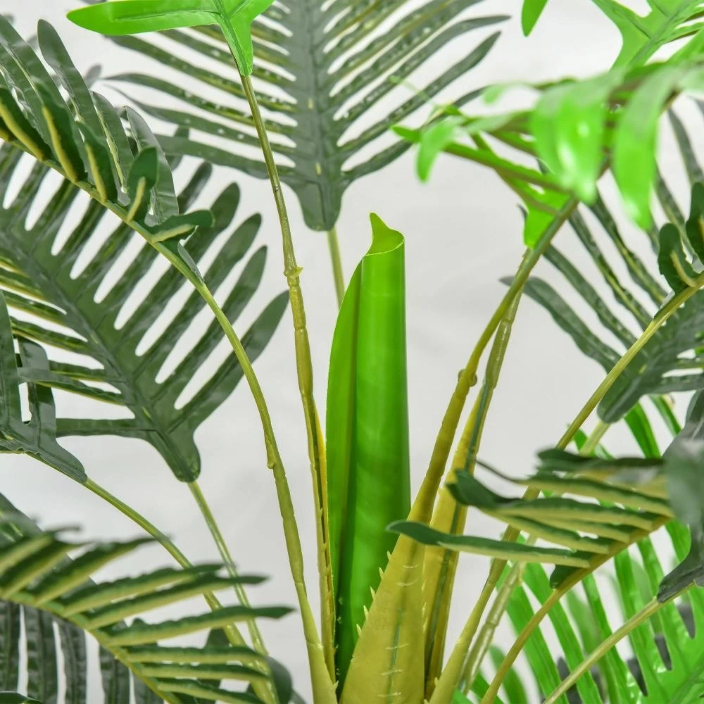 Palmier Artificiel H.1,85 M Arbre Artificiel Tronc Branches Lichen Feuilles Grand Réalisme Pot Inclus 1 Palmier Artificiel H.1,85 M Arbre Artificiel Tronc Branches Lichen Feuilles Grand Réalisme Pot Inclus