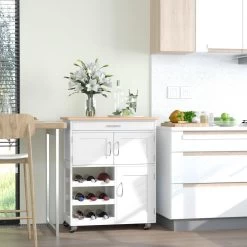 Desserte De Cuisine Multi Rangements 2 Tiroirs 2 Placards Tiroir Casier 9 Bouteilles MDF Blanc Plateau Bois Caoutchouc -Vous ne pouvez pas battre les meubles. 4f362f43906c7f50a3bd34f1120c8345 none da75c04fe660433a728d3dcb865418c9 da75c04