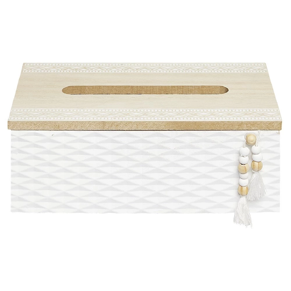 Boîte à Mouchoirs Déco Mdf Naturel Et Blanc 3 Boîte à Mouchoirs Déco Mdf Naturel Et Blanc – Image 3