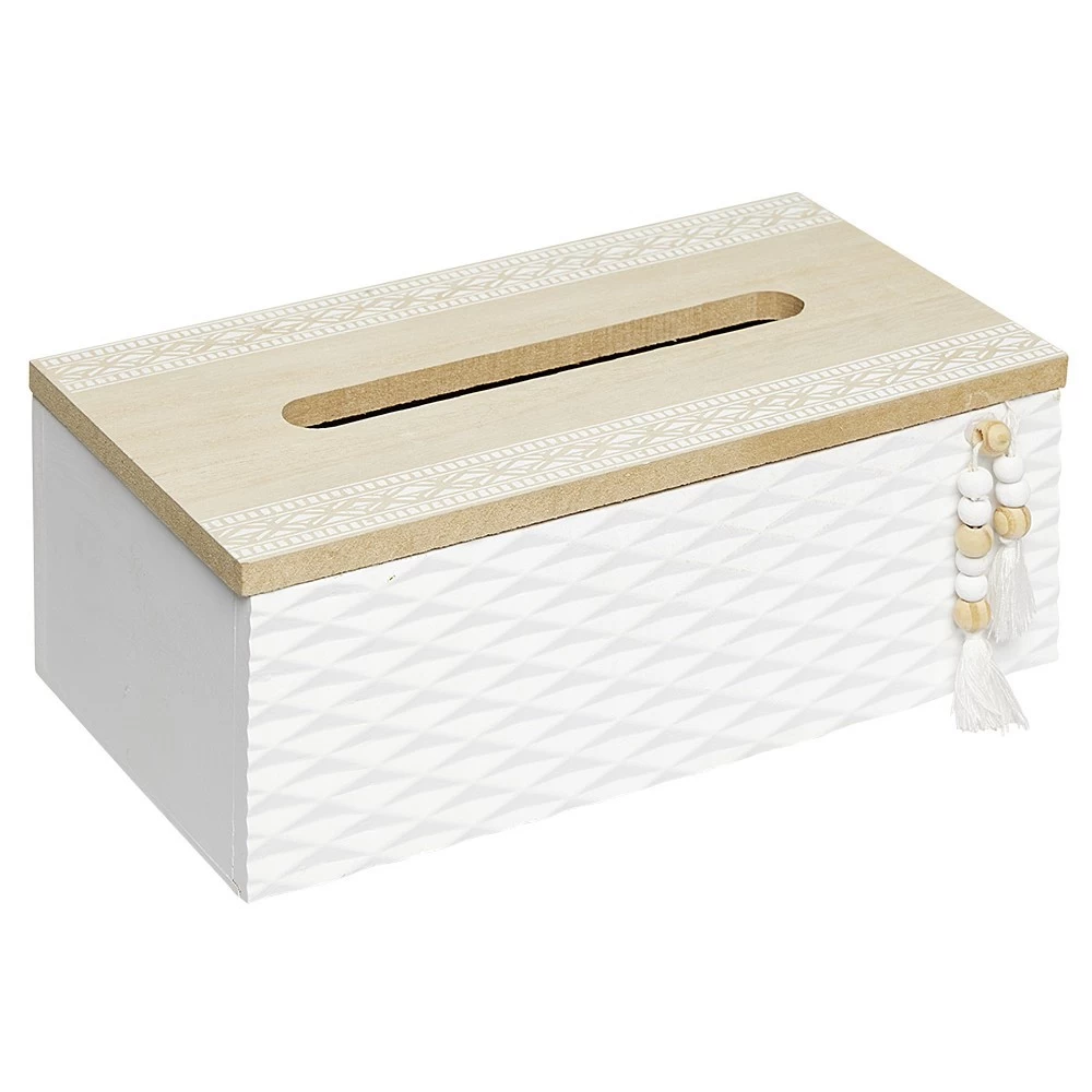 Boîte à Mouchoirs Déco Mdf Naturel Et Blanc 1 Boîte à Mouchoirs Déco Mdf Naturel Et Blanc