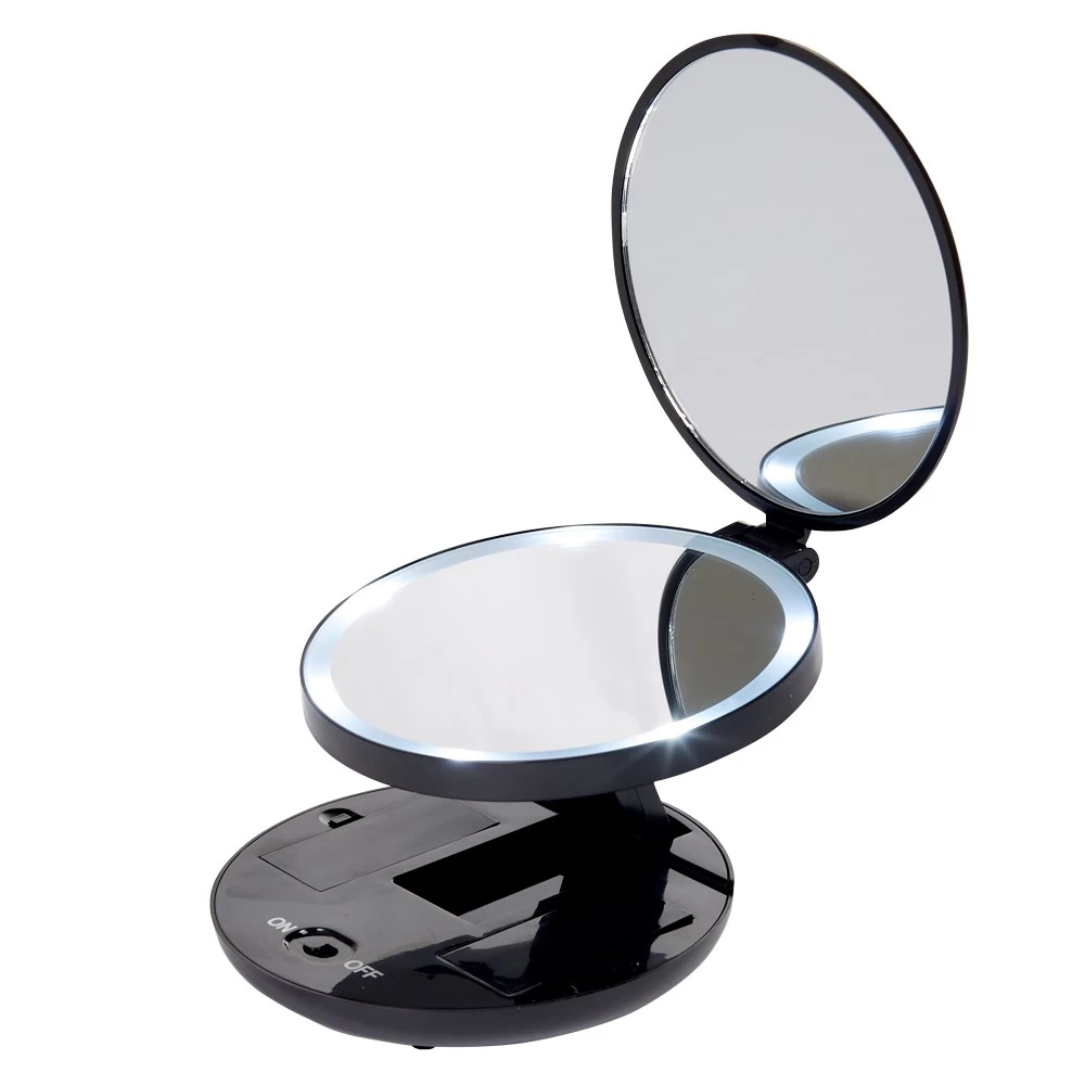 Miroir Double Rétractablesur Pied Rond Noir LED 6 Miroir Double Rétractablesur Pied Rond Noir LED – Image 6