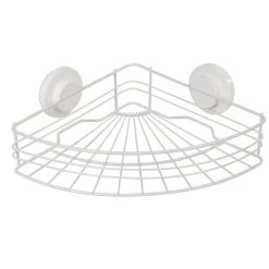 Étagère De Douche Panier D'angle à Ventouse Blanc