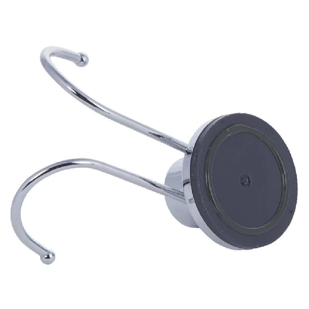 Crochet Double à Ventouse Inox Gris 1 Crochet Double à Ventouse Inox Gris