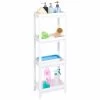 Étagère Salle De Bain 4 Niveaux Blanc