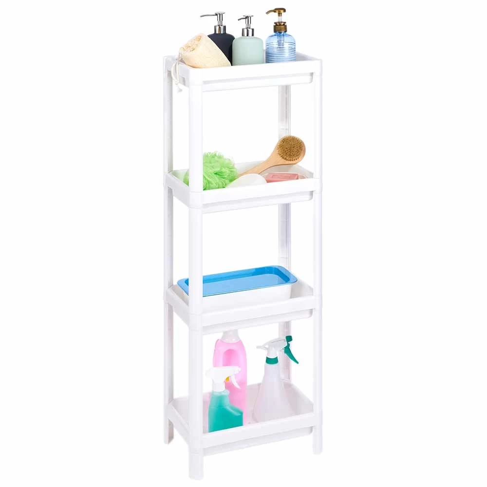 Étagère Salle De Bain 4 Niveaux Blanc 1 Étagère Salle De Bain 4 Niveaux Blanc