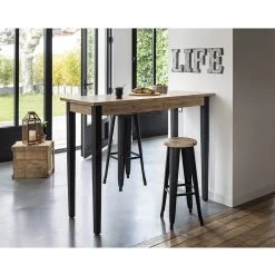 Mange-debout Et 2 Tabourets New York Noirs Et Bois Clair -Vous ne pouvez pas battre les meubles. 530750 morePictures 7