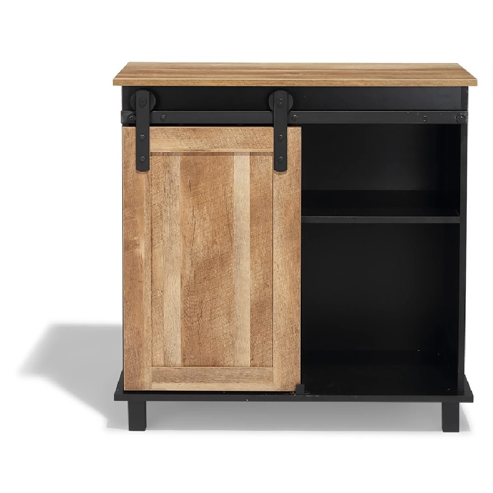 Buffet Florence Noir Et Miel Porte Coulissante 2 Tiroirs 3 Buffet Florence Noir Et Miel Porte Coulissante 2 Tiroirs – Image 3