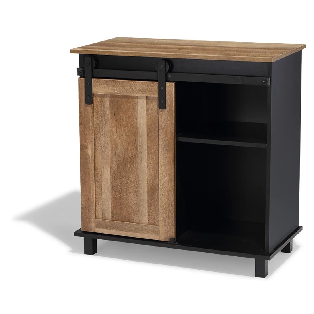 Buffet Florence Noir Et Miel Porte Coulissante 2 Tiroirs 5 Buffet Florence Noir Et Miel Porte Coulissante 2 Tiroirs – Image 5