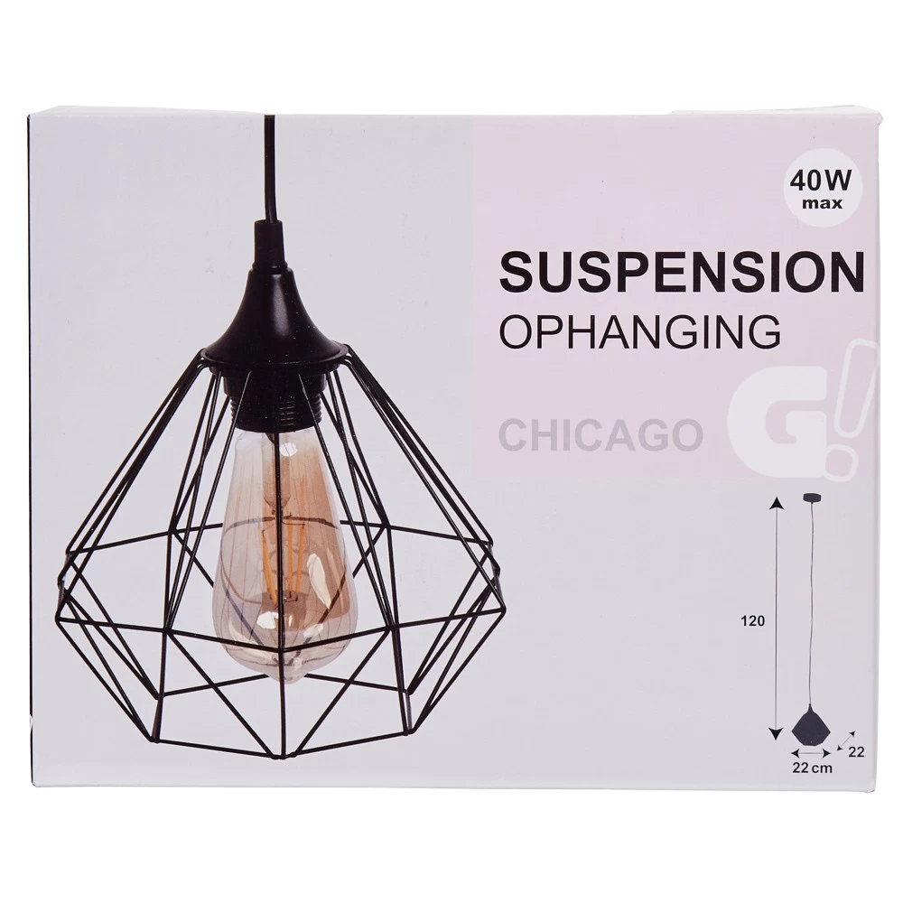 Suspension Filaire 1 Ampoule Métal Noir 2 Suspension Filaire 1 Ampoule Métal Noir – Image 2