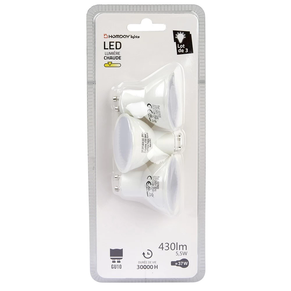 Ampoule LED Homday Lumière Chaude X3 3 Ampoule LED Homday Lumière Chaude X3 – Image 3