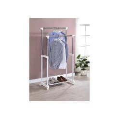 Portant à Vêtements GROSSO En Métal Chromé Et Blanc