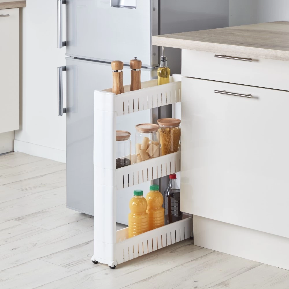 Desserte Resserre Cuisine étroite Sur Roulettes 3 Niveaux 4 Desserte Resserre Cuisine étroite Sur Roulettes 3 Niveaux – Image 4