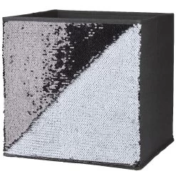 Panière Cubox 31x29x31cm Sequins Noir