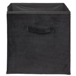 Panière Cubox Effet Velours 31x29x31cm Noir