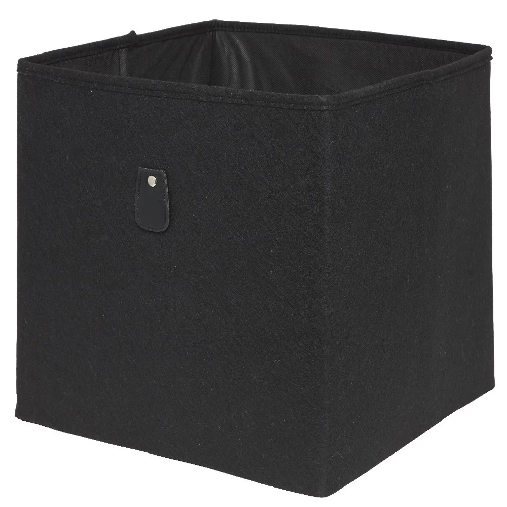 Panière Cubox 31x29x31cm Feutrine Noir 2 Panière Cubox 31x29x31cm Feutrine Noir – Image 2