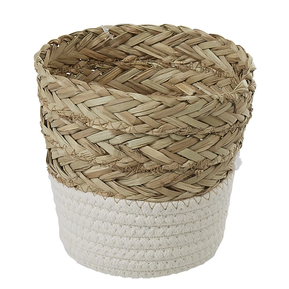 Panière Ronde En Jonc De Mer Blanc Naturel Petit Modèle 2 Panière Ronde En Jonc De Mer Blanc Naturel Petit Modèle – Image 2