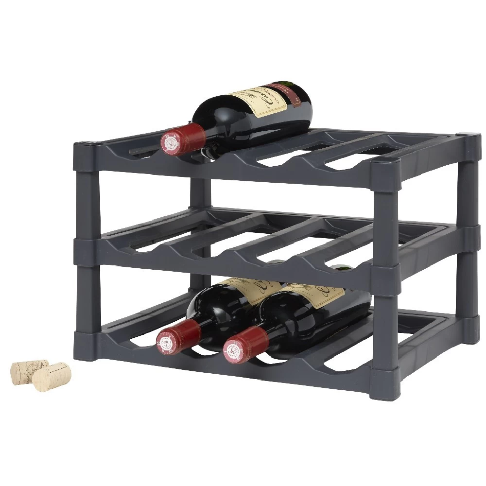 Support Pour 12 Bouteilles En Plastique Noir 2 Support Pour 12 Bouteilles En Plastique Noir – Image 2