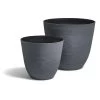 Cache Pot Rond Gris Frise Ligne Horizontale 12 L