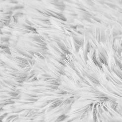 Tapis Rectangulaire Fourrure Shaggy Gris Clair