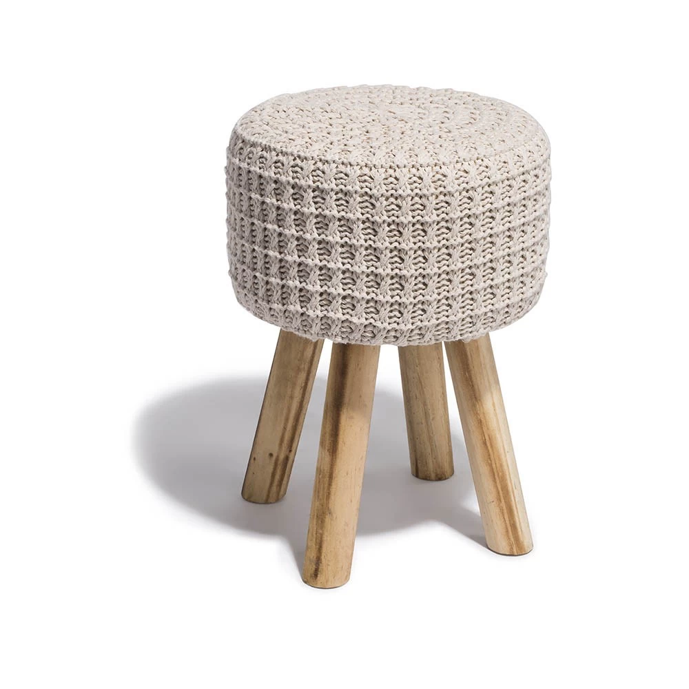 Tabouret Lya écru Ø30 X H.41 Cm 2 Tabouret Lya écru Ø30 X H.41 Cm – Image 2