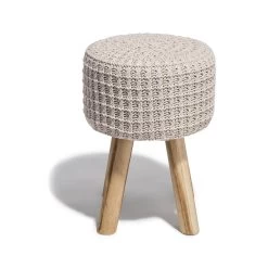 Tabouret Lya écru Ø30 X H.41 Cm