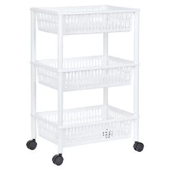 Desserte De Cuisine 3 Niveaux Panières Blanches -Vous ne pouvez pas battre les meubles. 548731