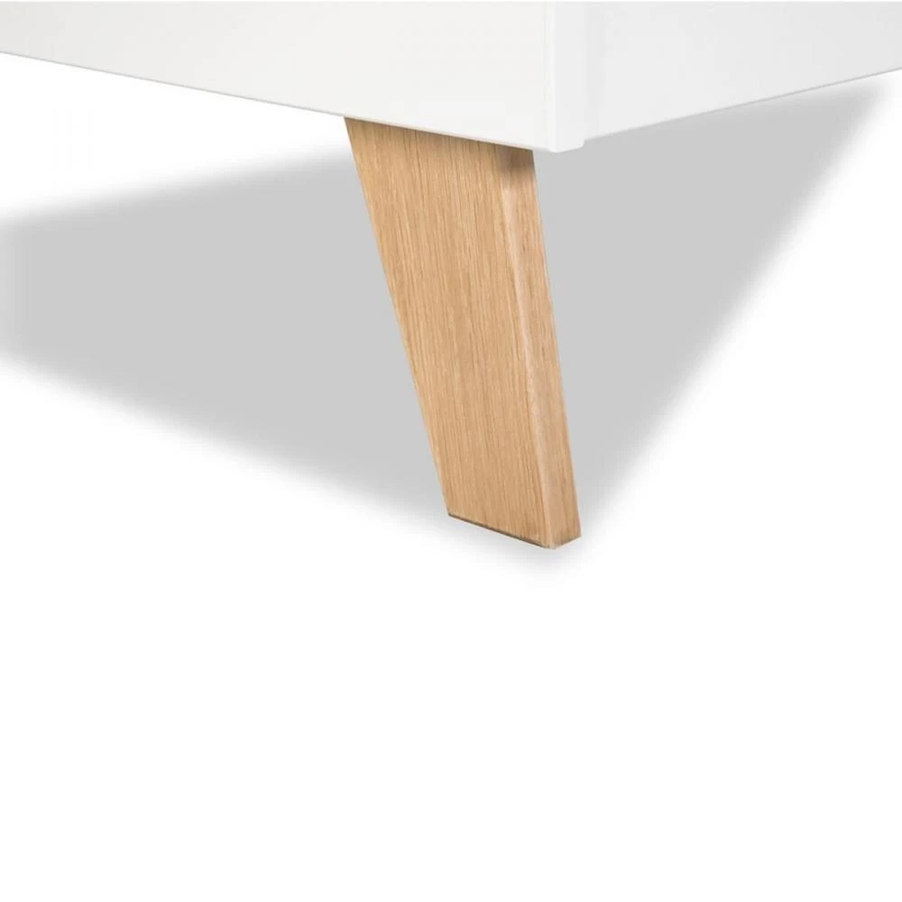 NOAH Lit évolutif Bébé Enfant Bois Avec Sommier Réglable Et Pieds En Chêne 120X60 Blanc 6 NOAH Lit évolutif Bébé Enfant Bois Avec Sommier Réglable Et Pieds En Chêne 120X60 Blanc – Image 6