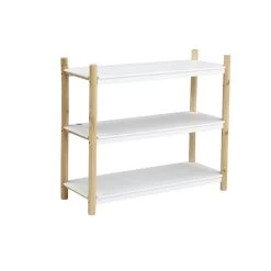Étagère Scandinave Bois 3 Niveaux Blanc Et Naturel -Vous ne pouvez pas battre les meubles. 551053