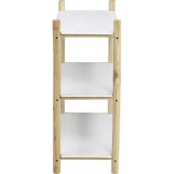 Étagère Scandinave Bois 3 Niveaux Blanc Et Naturel