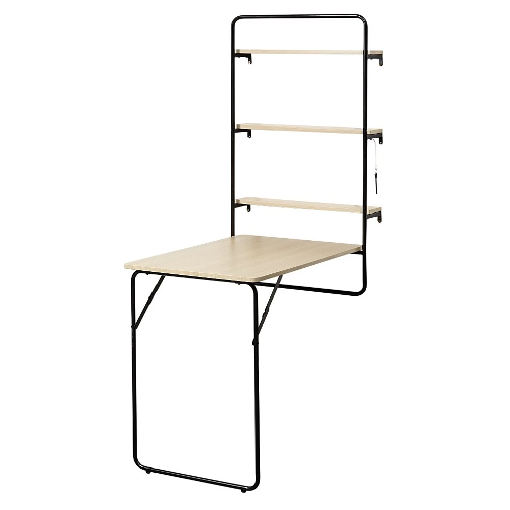 Table 3en1 Tableau Et étagères Noir Et Naturel 3 Table 3en1 Tableau Et étagères Noir Et Naturel – Image 3