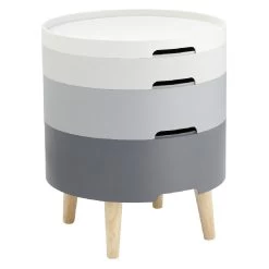 Bout De Canapé 3 Compartiments Mdf Gris Blanc -Vous ne pouvez pas battre les meubles. 551539