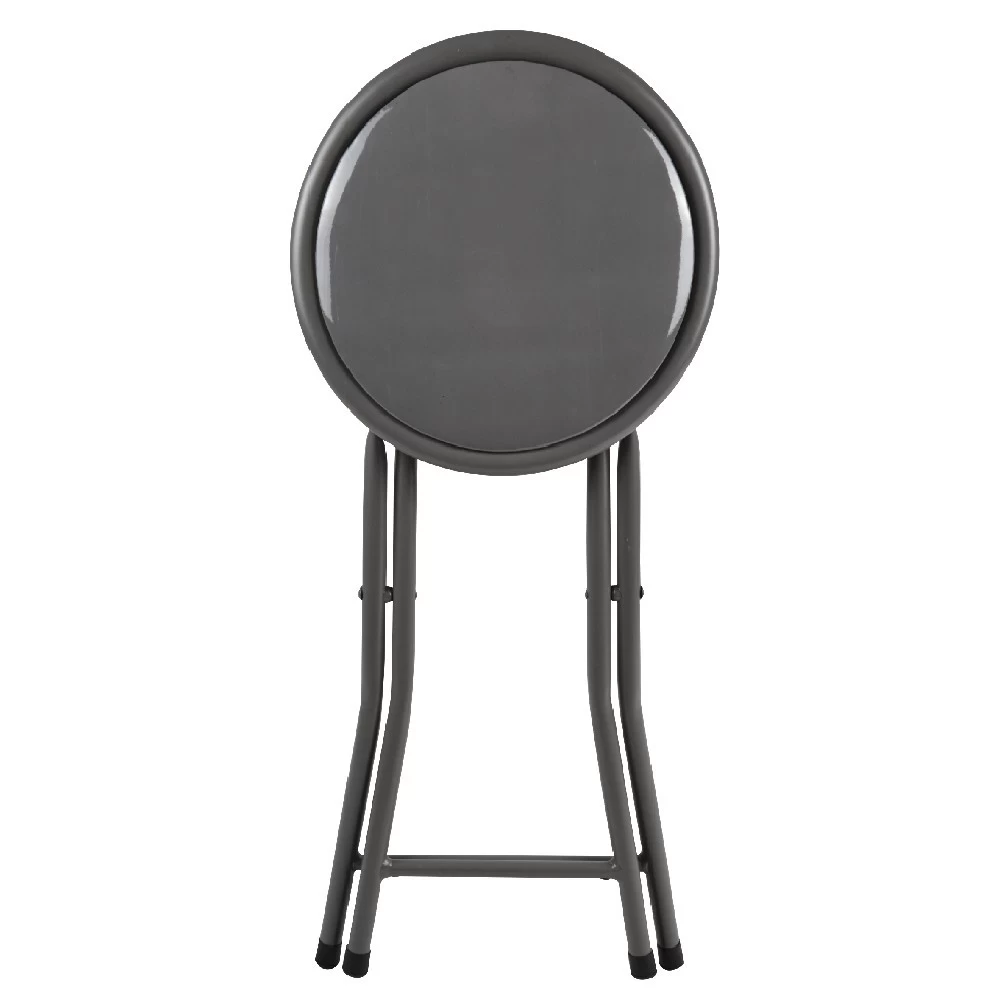 Tabouret Pliant Aiden Métal Et Pvc Gris L.30 X P.35 X H.45 Cm 1 Tabouret Pliant Aiden Métal Et Pvc Gris L.30 X P.35 X H.45 Cm