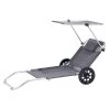 Chaise De Plage Grise Avec Pare-soleil 2 Roulettes