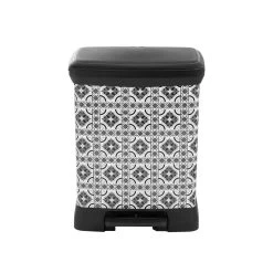 Poubelle à Pédale Motif Carreaux De Ciment 30 L