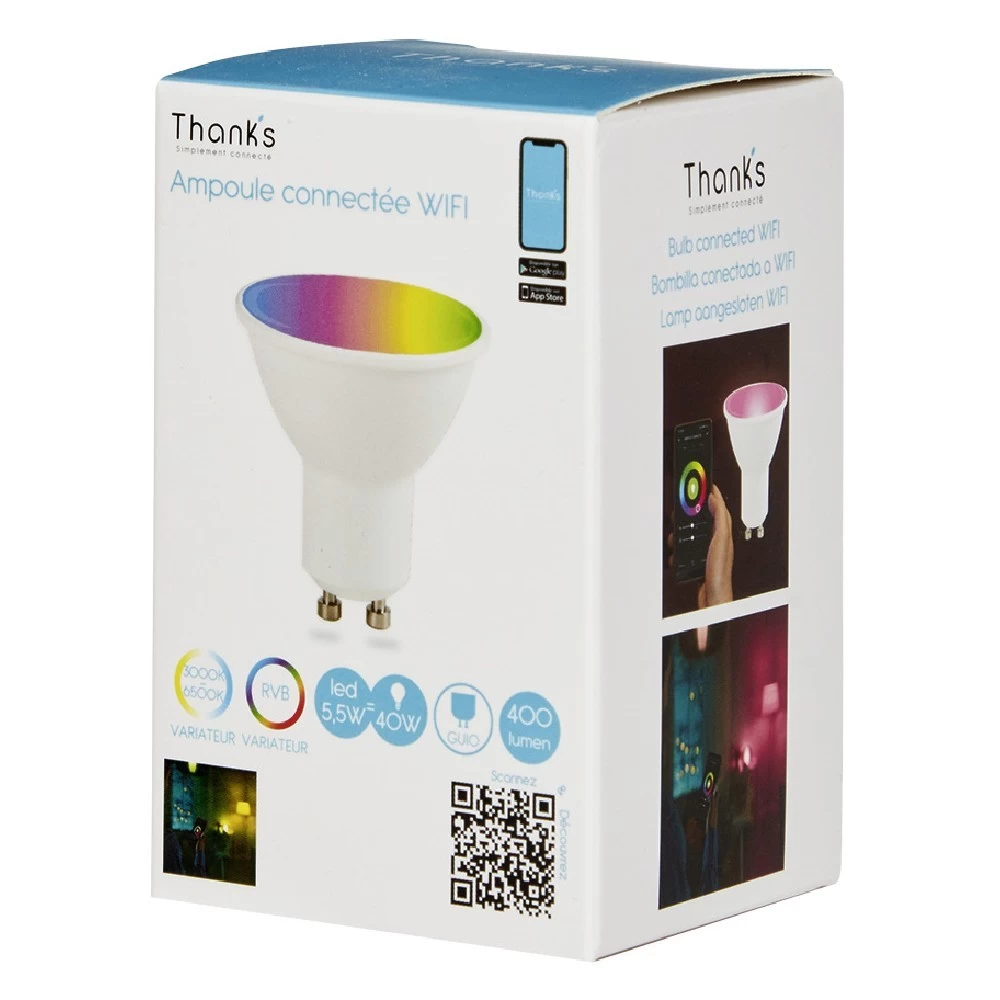 Ampoule LED Connectée Couleurs Changeantes GU10 40 W 3 Ampoule LED Connectée Couleurs Changeantes GU10 40 W – Image 3