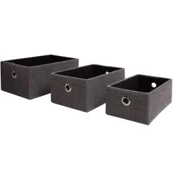 Panière Déco Encastrable Noir X3